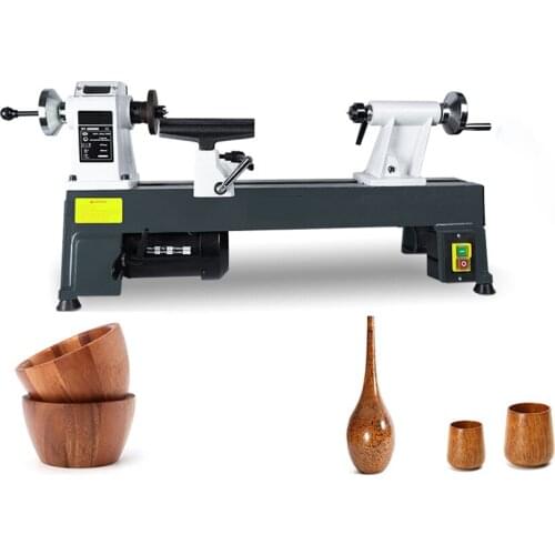 750W Variable Speed Wood Turning Lathe Machine Mini Woodworking Bench Lathe Small Metal Lathes Miniature Grinding Machine Tool