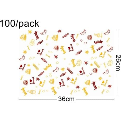 Free Shipping - Party Catering Supplies, Cheese French Fry Wax Take Out Bakery Text Print Kraft Paper Food Wrap, 100/Pack