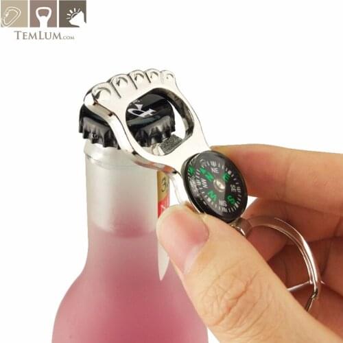 TEMLUM Zinc Alloy Key Ring Beer Bottle Opener Creative Practical Campass Bottle Opener Keychain Shaped Unique Creative Gift