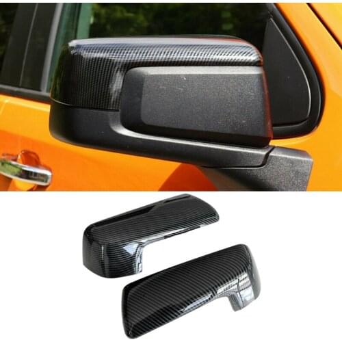Car Carbon Fiber ABS Side Mirror Covers Rearview Mirror Trim for Chevy Silverado / GMC Sierra 1500 2019-2021