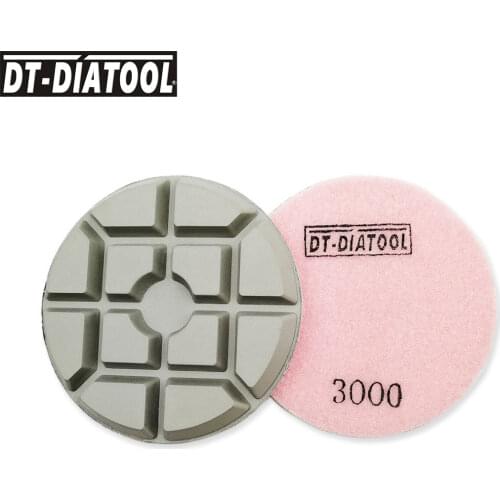 DT-DIATOOL 9pcs Dia 100mm/4inch Grit#3000 Diamond Polishing Pads Resin Bond Concrete Sanding Discs For Repairing Concrete Floor