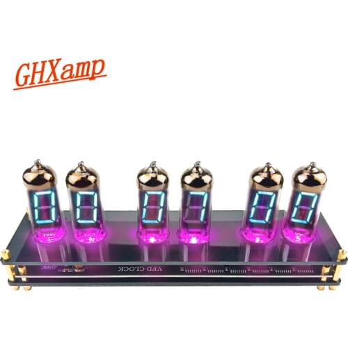 GHXAMP IV11 Electronic Valve VFD Clock High-end Retro Fluorescent Tube Clock 255 Colors Acrylic Material USB-C DC 5V 1PC