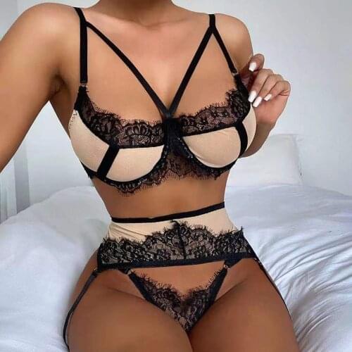Erotic Bra Brief Sets Women Sexy Lingerie Hot Lace Sexy Sensual Lingerie Women Underwear Set Sex Exotic Costumes Women Bars