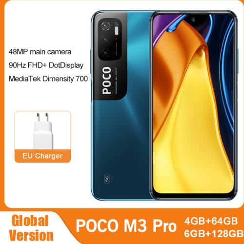 Global Version POCO M3 Pro 5G Smartphone NFC 64GB/128GB Octa Core 90Hz 6.5” FHD+ Screen 48MP Triple Camera 5000mAh Dimensity 700