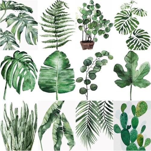 GATYZTORY DIY Painting By Numbers On Canvas Leaves Frame Pictures By Number Drawing Kits HandPainted Paintings Art Home Decor