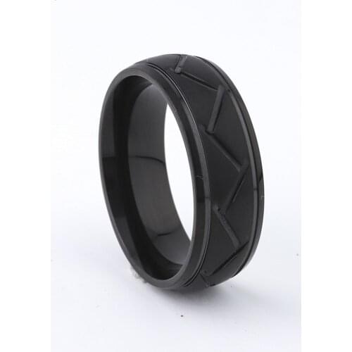Cool 8mm Mens Ring Black Tungsten Style Fashion Party Jewelry Stainless Steel Rings for Men Anniversary Birthday Gift Male
