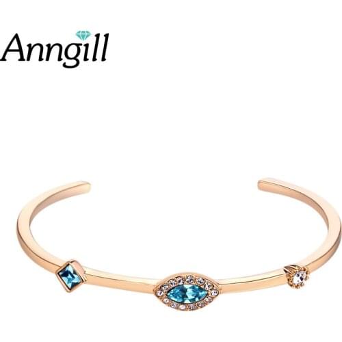 Hot New Fashion Crystal From Swarovski Adjustable Crystal Bilezik Cuff Opening Bracelet Women Jewelry Gift Mujer Pulseras