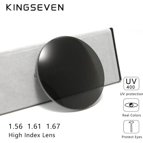 KINGSEVEN Prescription Series Gray Brown Lens 1.56 1.61 1.67 CR-39 Resin Aspheric Glasses Lenses Myopia Presbyopia Optical Lens