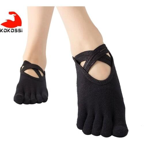 KoKossi Terry Five-toed Cross Yoga Socks Soft Non-slip Comfortable Skin-friendly Harmless Breathable Dance Sport Yoga Socks