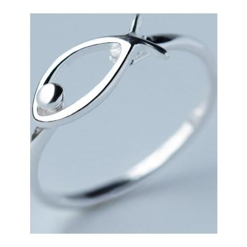 MloveAcc 100% 925 Sterling Silver Fashion Jewelry Fish Cocktail Ring Sizable Girls Kids Xmas Gift