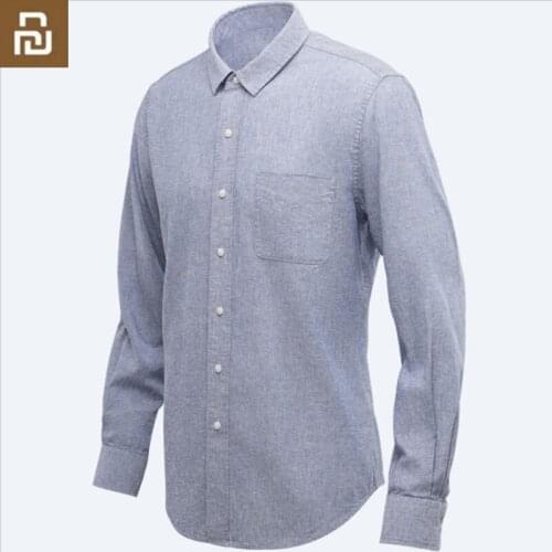 Fashion Youpin 90 points Men Shirt Soft Cotton Shirt three-dimensional Suit Casual Cloth Breathable Upper Business Style H20