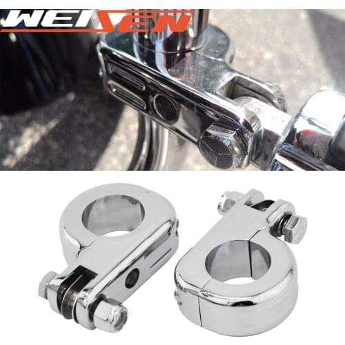 Motorcycle 1.25 Inches Chrome Highway Offset P Clamp Footpegs Mount Kit For Harley Davidson Engine Guard Bar Universal