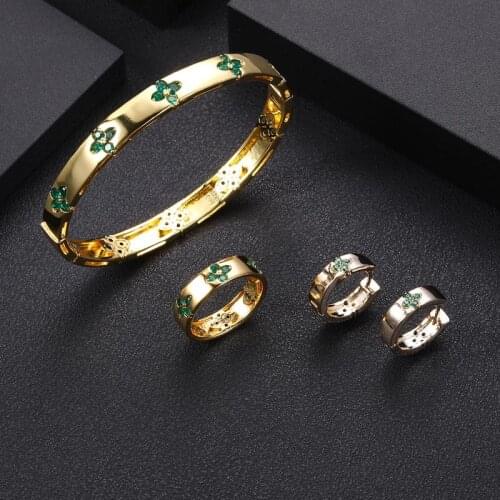 AccKing 3pcs Bridal Zirconia Full Jewelry Sets For Women Party, Luxury Dubai Nigeria CZ Crystal Wedding Jewelry Sets