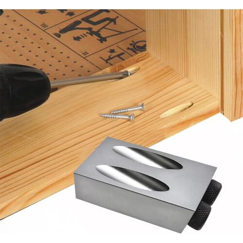 Oblique Hole Locator Drill Bits Lightweight Dual Holes Guide Strong Toughness Wooden Portable Pocket Hole Jig Kit