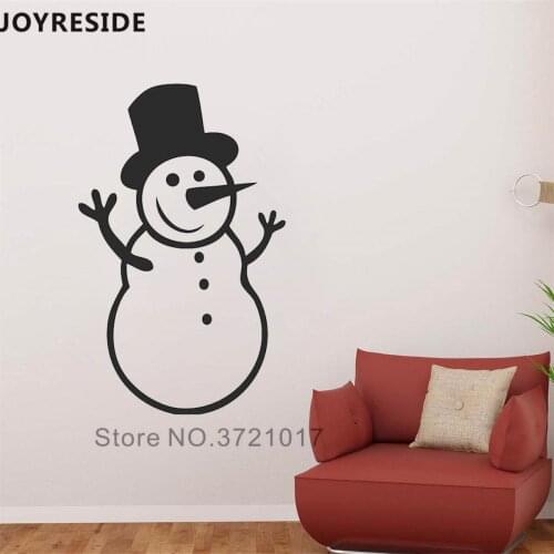JOYRESIDE Snowman Cute Wall Stickers Christmas Party Wall Decor Baby Rooms Christmas Art Decoration Wall Decals Home Vinyl WM034
