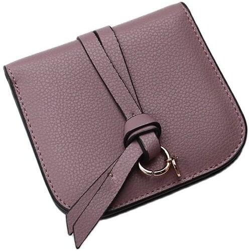2019 New Genuine Cow Leather ladies cute slim wallet metal ring tassel purse wallet women fashion cow leather wallet bag