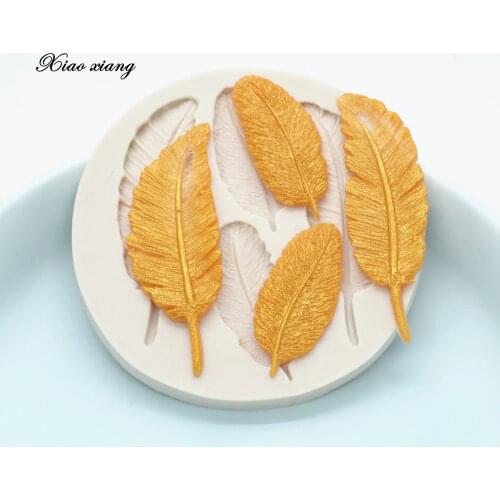Feather Silicone Mold Cake Border Fondant Mold Cake Decorating Tools Chocolate Gumpaste Mold Kitchen Baking Accessories M068