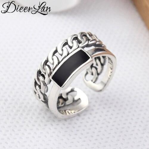 Simple Vintage Silver Color Black Hollow Rings for Women Wedding Punk Jewelry Men Finger Rings Anillos 2019