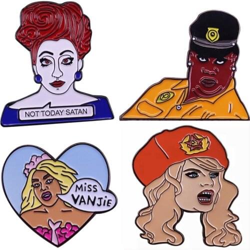 RuPauls Drag Race Katya Zamolodchikova Miss Vanjie Enamel Brooch Pins Badge Lapel Pins Alloy Metal Fashion Jewelry Accessories