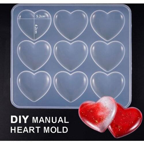 Heart Silicone Pendant Mold For Bakeware Cookies Cake Tools Necklace Jewelry Epoxy Resin Mould DIY Casting Craft
