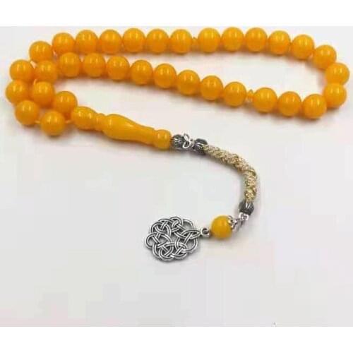 Tasbih Orange Resin Muslim GIFT Rosary bead islamic prayer beads arabic jewelry Misbaha 33beads Turkish jewelry Bracelets Gift