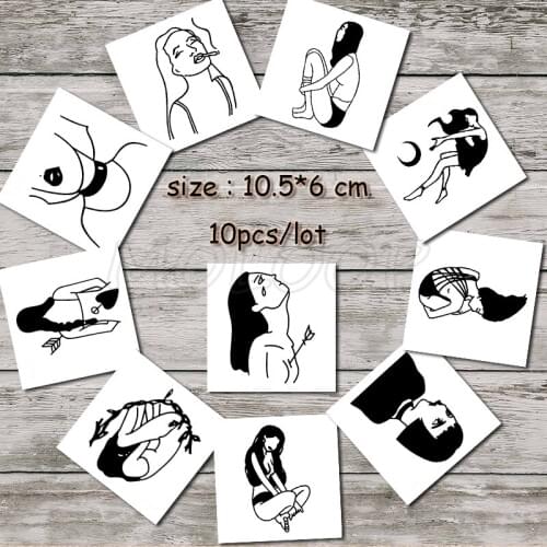 Tattoo sticker fake tatoo girl series small size hand arm temporary water transfer stickers for lady man woman sell in lot
