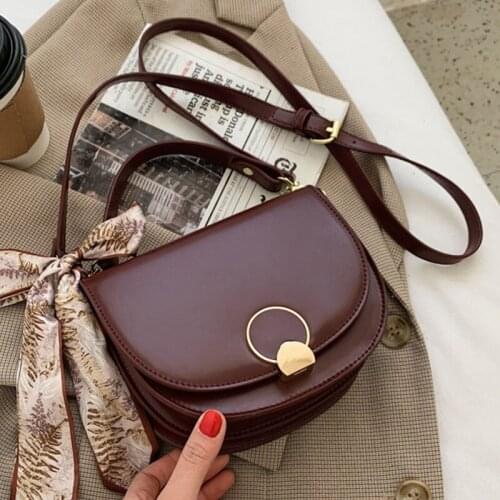 Vintage Saddle Bag Women PU Leather Shoulder Female Crossbody Messenger Handbag