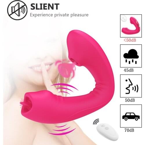 Female Adult Toy Clitoral Vibrator Silicone Tongue Licking Clitoris Stimulator Dildo G Spot Massager Sex Toy for Women Couple