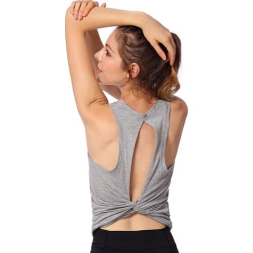 Women Yoga Shirt Hollow Tank Top Vest Crop Top Female Sweatshirts Running Jogging Casual Fitness Gym Workout Athletic Shirts