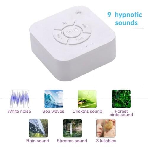 White Noise Sound Machine USB Rechargeable Sleep Alert Baby Sound Machine Timed Shutdown For Baby Sleep Soother Office Travel