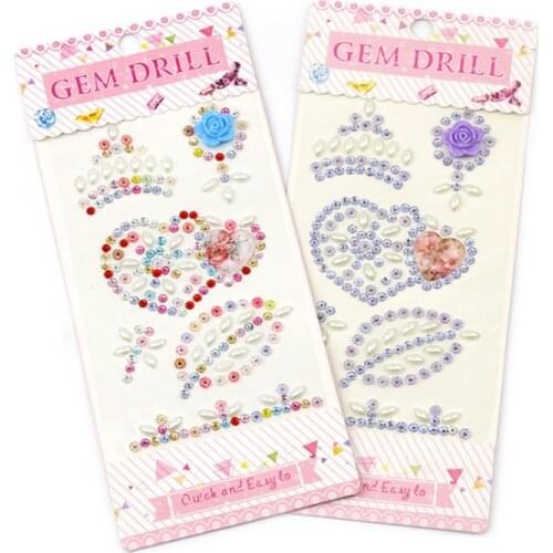 1 Sheets Resin Love Heart Rhinestone Sticker Cartoon Decorative Scrapbooking Acrylic Phone DIY Office School Supplies Stationery