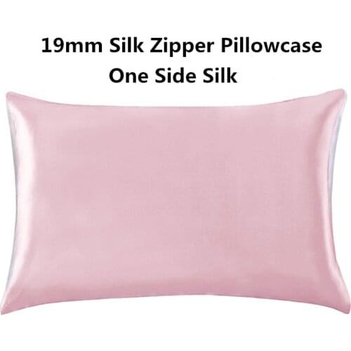 19mm Silk Zipper Pillowcase 1pc One Side Silk 100% Mulberry Pillow Case with Hidden Zipper for Hair and Skin Hypoallergenic
