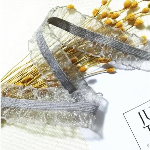 1Yard Elastic Pleated Guipure Lace Ribbon Elastic Lace Fabric 2.5cm Sewing Decorations For Clothes Lace Trim Craft dentelle LA19