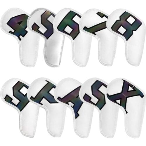 Golf Iron Covers 10Pcs Golf Iron Head Covers Leather Golf Iron Covers Set Golf Iron Headcovers with Tag
