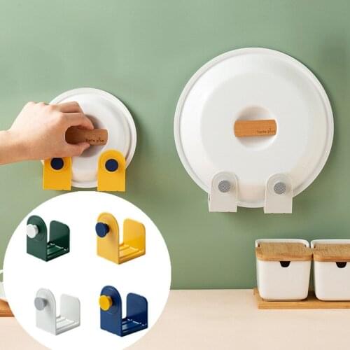 2pcs/Set Pot Lid Holder Wall-Mounted Hanging Holder Pan Board Pot Cover Shelf Kitchen Organizer Storage Rack Home Cooking Tools