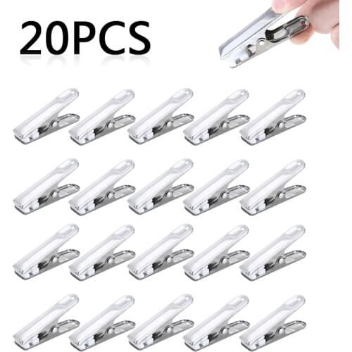 20Pcs Laundry Pegs Stainless Steel Washing Line Airer Non Slip Tight Grip Strong Spring Home Decorative Accessories