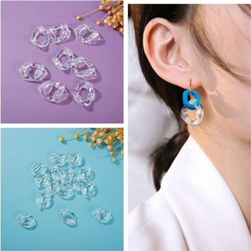40pcs/lot Acrylic Chains Loops Transparent AB Color Links DIY Accessories for Jewelry Making Handmade Parts N451-453
