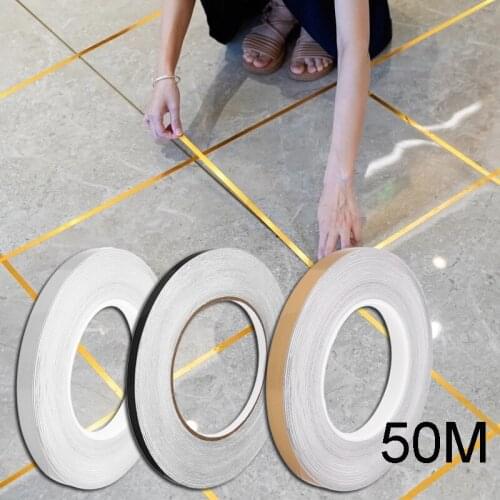 50m Ceramic Tile Mildewproof Gap Tape Decor Self Adhesive Wall Tile Floor Tape Sticker Home Decorations