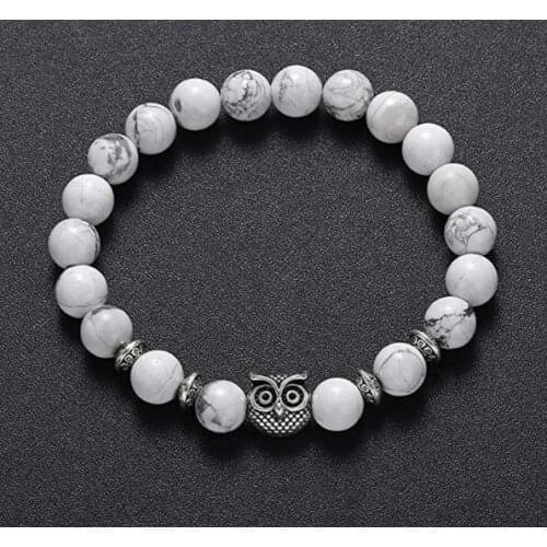 8mm white multicolor nature Agate Onyx Chakra Healing Reiki Buddha Yoga Bracelet elastic adjustable Volcanic Stone Bangles fr34