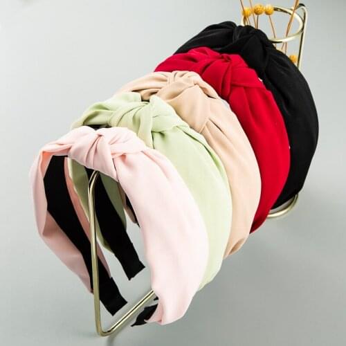 White Headbands Ladies Female Knot Headbands For Girls Simple Solid Cloth Hairbands Hair Hoop Women Adult Hair Accessories 2021