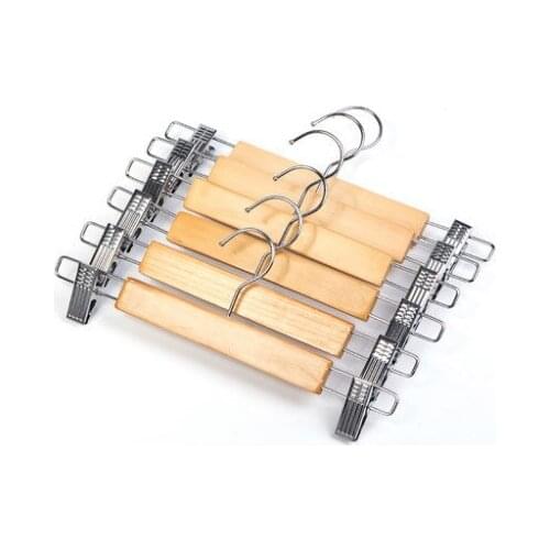 Free Shipping!!14 inch in stock exquisite mat finish wholesale wooden pants hangers