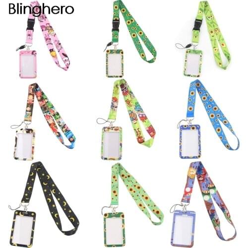 BH1268 Blinghero Cartoon Work Card Holders With Lanyard Sunflower Credit Card Card Bus Holder Identity With Neck Strap