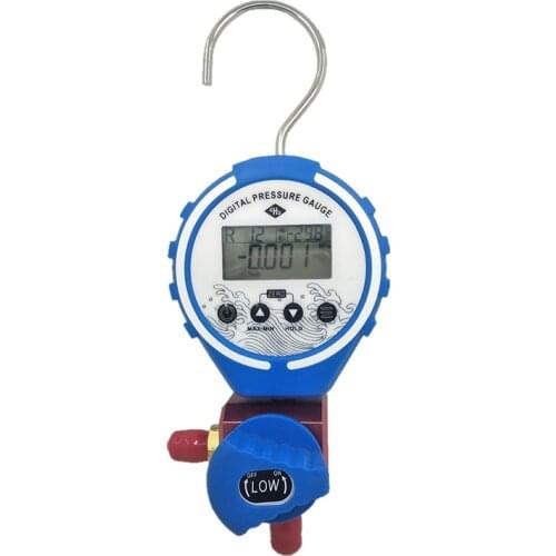 Digital Pressure Gauge Manifold Refrigeration Tester Vacuum Meter HVAC Freon Filling Instrument ChargingHoses for 410a 134a