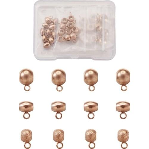 30pcs/box 304 Stainless Steel Hanger Links Bail Beads Vacuum Plating Rose Gold Findings for DIY Necklace Earring Jewelry Making