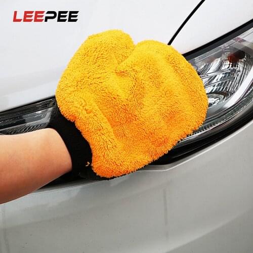 Car Cleaning Wash Tools Microfiber Washing Gloves Auto Care Water Absorption Car-styling Soft Plush Car Accessories Dust Cleaner