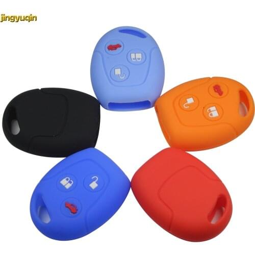 Jingyuqin 50pcs Silicone Car Styling Cover Key Fob Case Sticker Set Protector For Ford Mondeo Fiesta Focus C-Max KA GALAXY