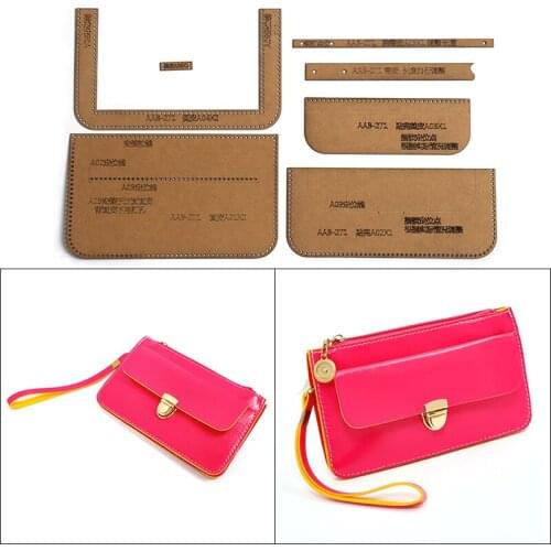 Kraft paper mold DIY handmade leather craft design handbag mobile phone bag wallet version manual mini making template