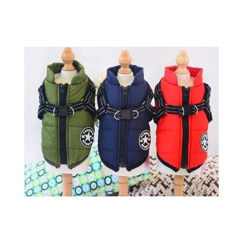Dog Cotton-Padded Jacket, Chest and Back One-Piece Cotton Vest, Pet Clothes, Thickened Two-Leg Cotton Jacket For Winter Clothes