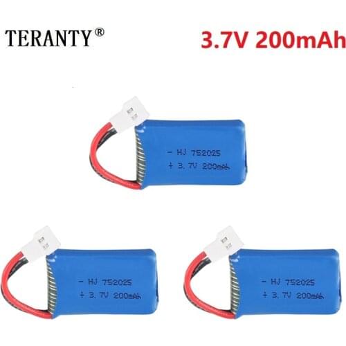 1Pcs/2Pcs/5Pcs 3.7V 200mAh Lipo Battery for Syma X4 X11 X13 Remote Control Helicopter 3.7V lithium battery Aircraft model 752025