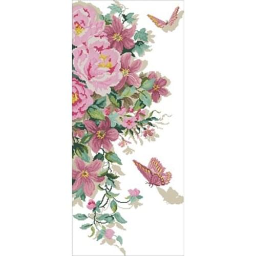 Aqua Butterfly Love Flower patterns Counted Cross Stitch 11CT 14CT 18CT DIY Chinese Cross Stitch Kits Embroidery Needlework Sets